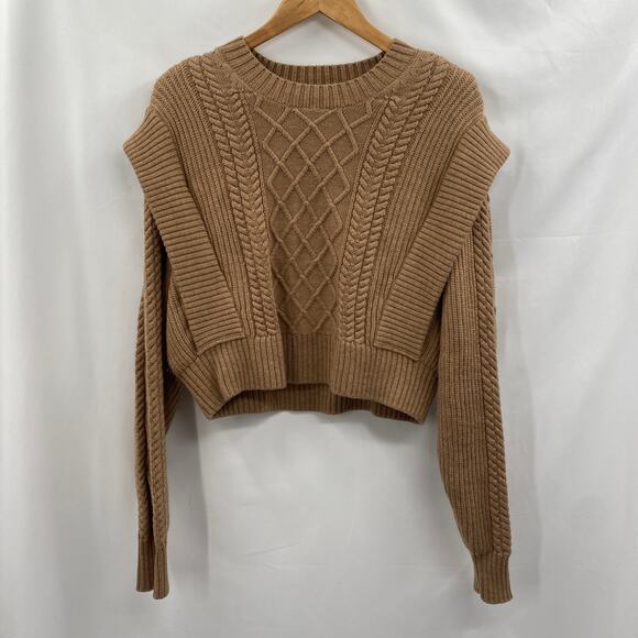 Aritzia Babaton Seek Sweater Cable-knit shoulder pad sweater - Picture 2 of 7